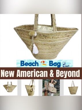 🔥🔥NWT American And Beyond Travel Jute Tote Bag El Enshrine Handwoven